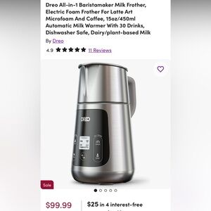 Dreo BaristaMaker milk frother